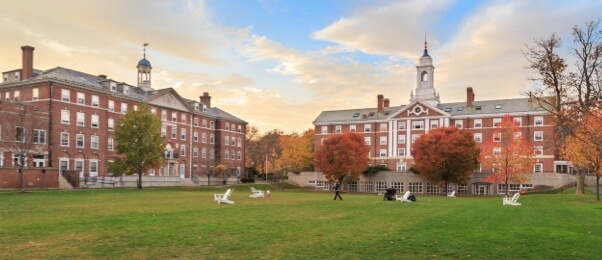Sunset and school buildings image Sunset and school buildings image