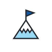 Mountain with a flag on top illustration Mountain with a flag on top illustration