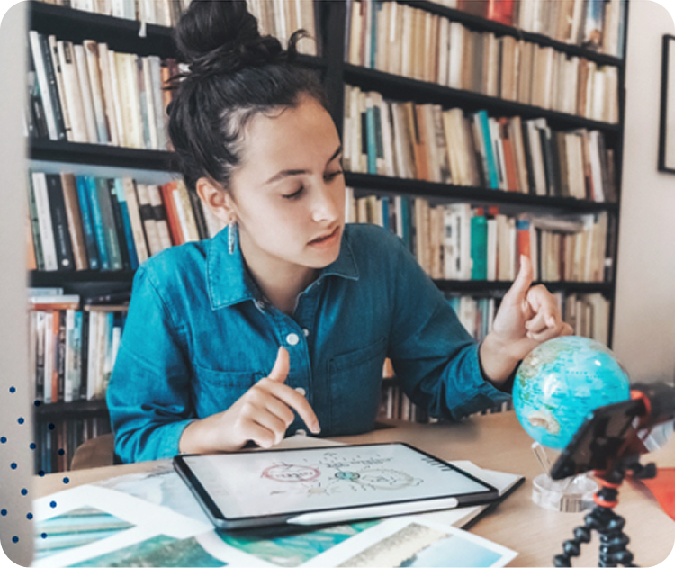 Student studying