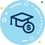 mt-0 Illustration of a graduation hat with the dollar symbol